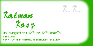 kalman kosz business card